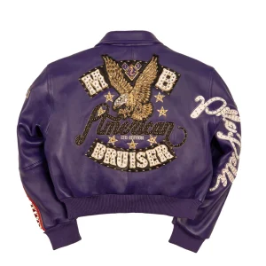 Pelle Pelle American Bruiser Womens Crop Purple Jacket view 2