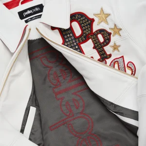 Pelle Pelle Stars and Stripes White Leather Jacket view 3