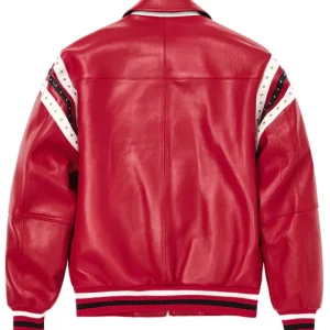 Pelle Pelle Encrusted Varsity Red Jacket | Plush Jacket view 2
