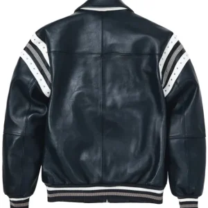 Pelle Pelle Encrusted Varsity Plush Navy | Pelle Pelle Jacket view 2