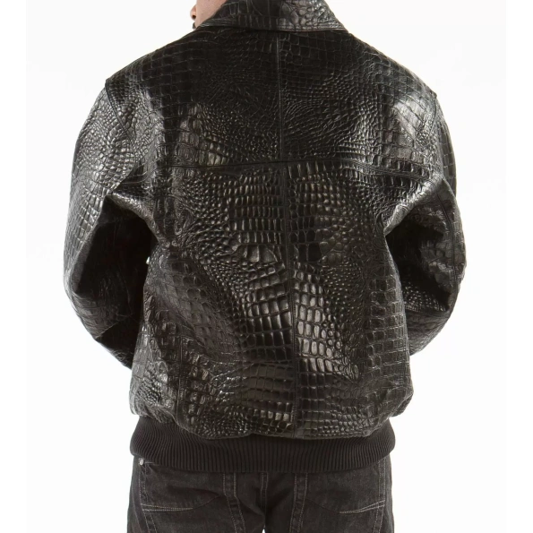 Pelle Pelle Scripted Leather Black Jacket | Men Jacket