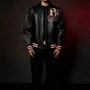 Pelle Pelle Stars and Stripes Black Leather Jacket view 7