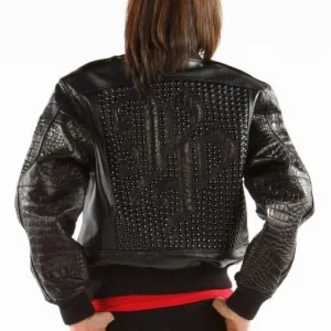 Glowing Black Leather Jacket MB Bomber Pelle Pelle Jacket