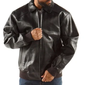Pelle Pelle Applique Black Plush Jacket view 1