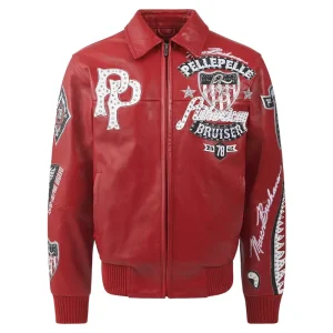 Pelle Pelle Red American Bruiser Leather Jacket