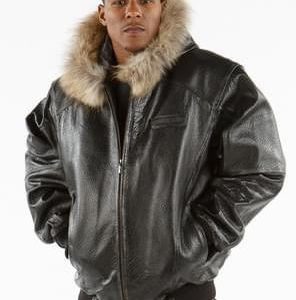 Pelle Pelle plain Simple Fur Hooded Leather Jacket