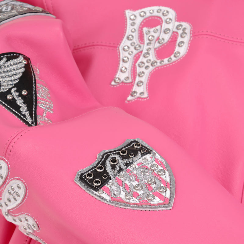 Pelle Pelle American Bruiser Pink Crop Leather Jacket view 7