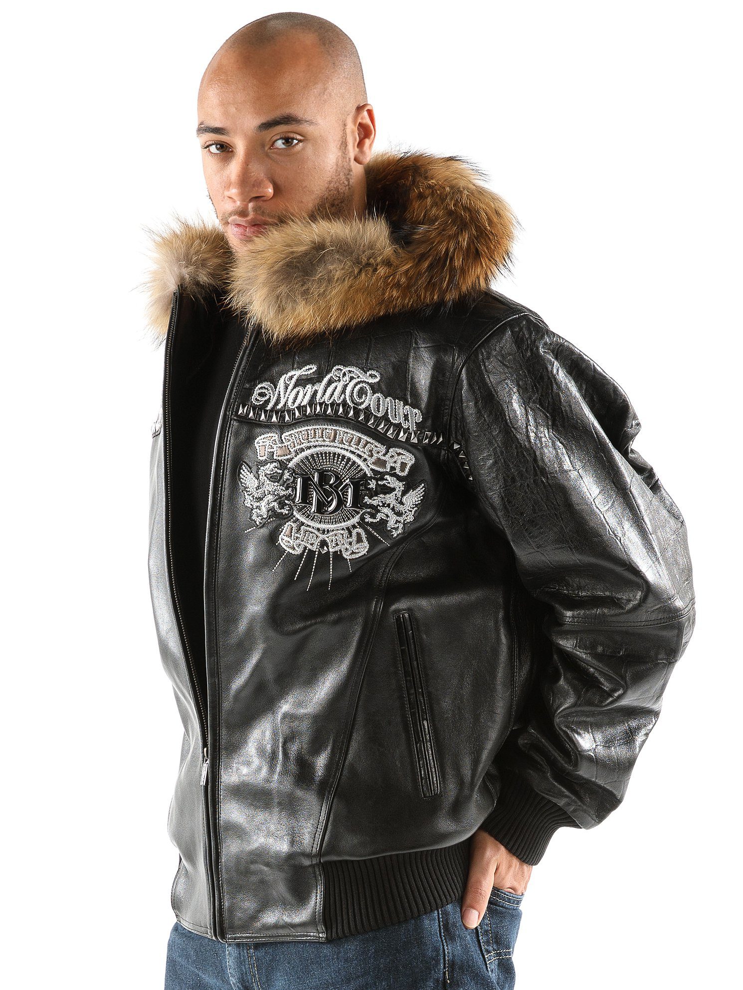 Black And Brown Pelle Pelle Mb Forty Years Leather Jacket view 2